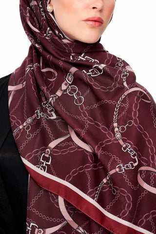 Côte d’Azur Superior Soft Desenli Şal Bordo