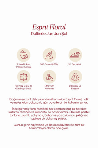 Moi Scarf Esprit Floral Raffiné Jan Jan Şal Ekru