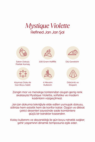 Moi Scarf MYSTİQUE VİOLETTE Refined Jan Jan Şal Bej