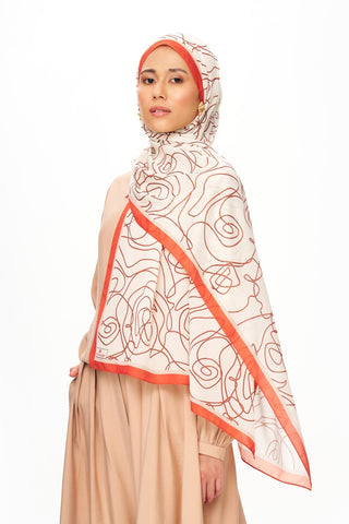 Vian Rose Superior Soft Desenli Şal Turuncu