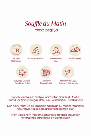 Moi Scarf Souffle du Matin Fransız İpeği Şal Pembe