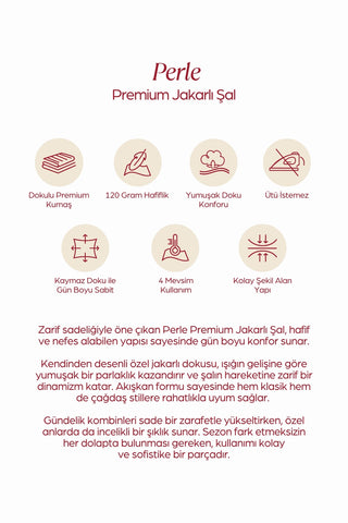 Moi Scarf Perle Premium Jakarlı Şal Bebe Mavi
