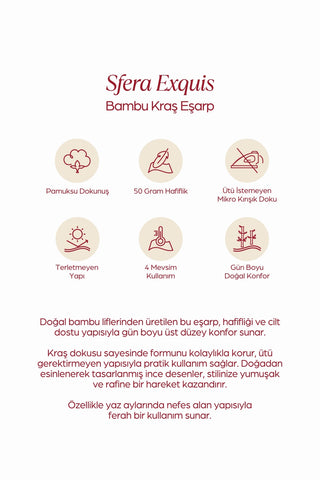Moi Scarf SFERA Exquis Bambu Kraş Eşarp Zeytin Yeşili