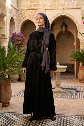 Moi Scarf Perla Premium Jakarlı Şal Antrasit