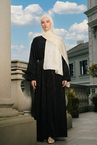 Moi Scarf Perla Premium Jakarlı Şal Kırık Beyaz