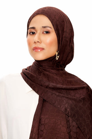 Moi Scarf Perle Premium Jakarlı Şal Acı Kahve