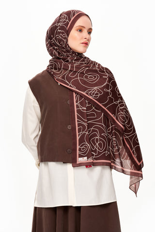 Vian Rose Superior Soft Desenli Şal Çikolata