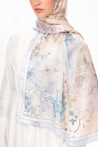 ETHEREAL BLOOM Refined Jan Jan Şal Kırık Beyaz
