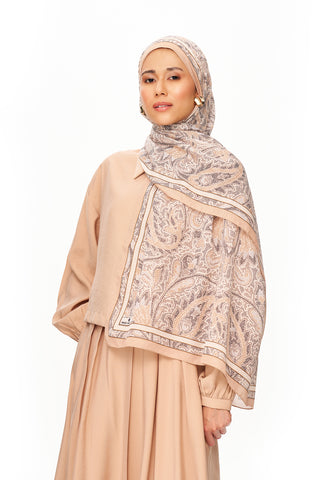 SİLVER ROSE Superior Soft Desenli Şal Bej