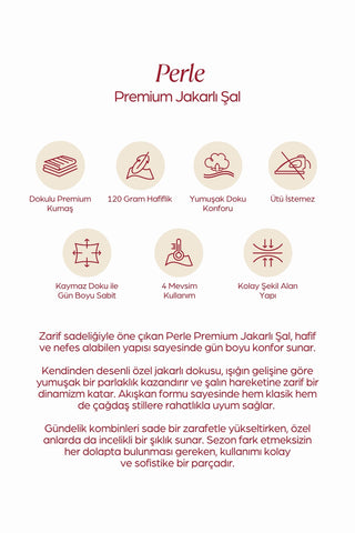 Perla Premium Jakarlı Şal Tarçın