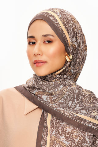 SİLVER ROSE Superior Soft Desenli Şal Toprak