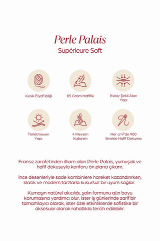 Moi Scarf Perle Palais Supérieur Soft Desenli Şal Mürdüm