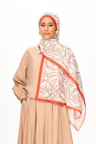 Vian Rose Superior Soft Desenli Şal Turuncu