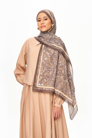 SİLVER ROSE Superior Soft Desenli Şal Toprak