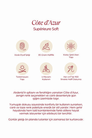 Côte d’Azur Superior Soft Desenli Şal Lacivert