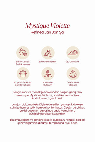 MYSTİQUE VİOLET Refined Jan Jan Şal Ekru