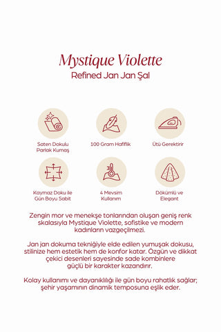 MYSTİQUE VİOLET Refined Jan Jan Şal Acı kahve