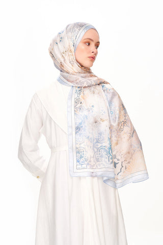 ETHEREAL BLOOM Refined Jan Jan Şal Kırık Beyaz