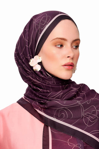 Vian Rose Superior Soft Desenli Şal Mor