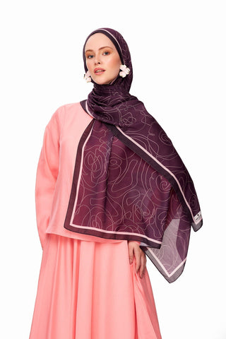 Vian Rose Superior Soft Desenli Şal Mor