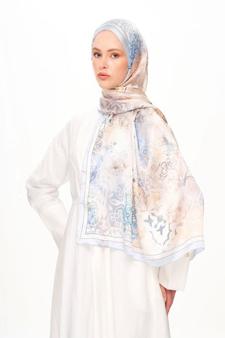 ETHEREAL BLOOM Refined Jan Jan Şal Kırık Beyaz