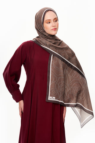 Vian Rose Superior Soft Desenli Şal Acı kahve