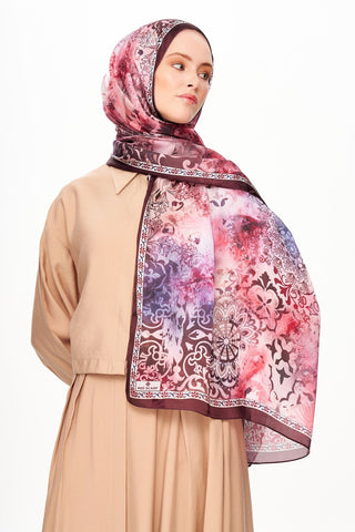 ETHEREAL BLOOM Refined Jan Jan Şal Bordo
