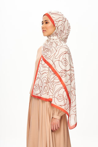 Vian Rose Superior Soft Desenli Şal Turuncu