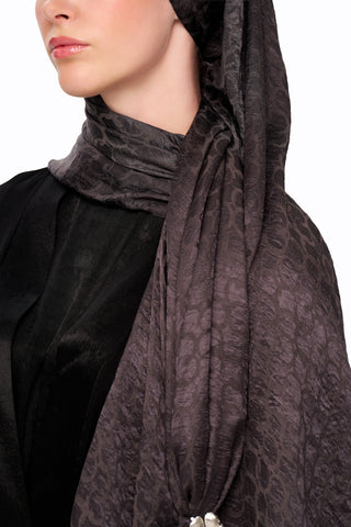 Moi Scarf Perle Premium Jakarlı Şal Antrasit