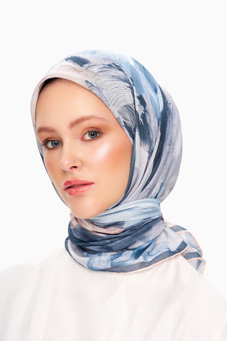 Moi Scarf Fleur de Ciel Kare Eşarp Mavi