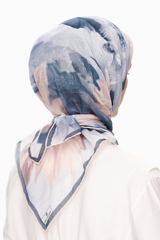 Moi Scarf Fleur de Ciel Kare Eşarp Mavi
