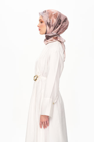 Moi Scarf Fleur de Ciel Kare Eşarp Bej