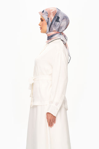 Moi Scarf Fleur de Ciel Kare Eşarp Gri