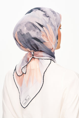 Moi Scarf Fleur de Ciel Kare Eşarp Gri