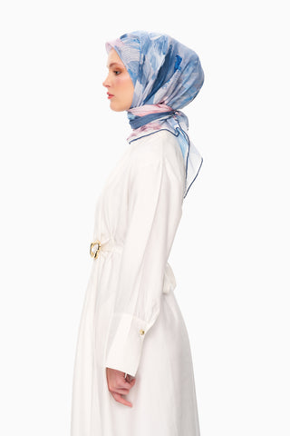 Moi Scarf Fleur de Ciel Kare Eşarp Bebe Mavi
