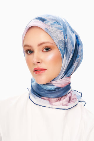 Moi Scarf Fleur de Ciel Kare Eşarp Bebe Mavi
