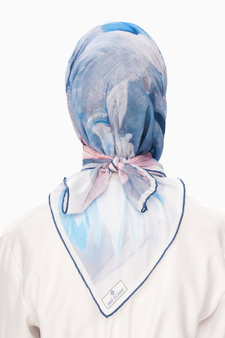 Moi Scarf Fleur de Ciel Kare Eşarp Bebe Mavi