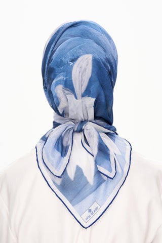 Moi Scarf Fleur de Ciel Kare Eşarp Koyu Mavi