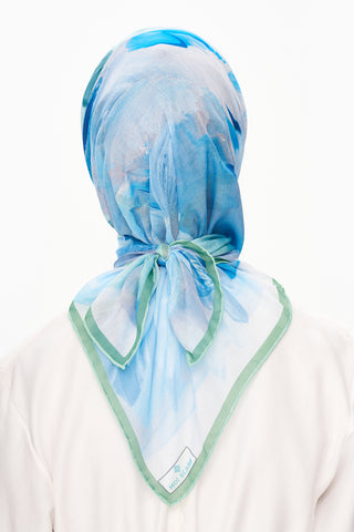 Moi Scarf Fleur de Ciel Kare Eşarp Açık Mavi