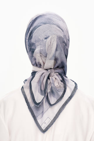 Moi Scarf Fleur de Ciel Kare Eşarp Füme