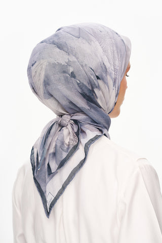 Moi Scarf Fleur de Ciel Kare Eşarp Füme