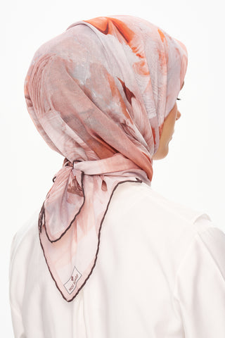 Moi Scarf Fleur de Ciel Kare Eşarp Somon