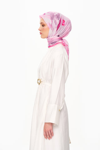 Moi Scarf Fleur de Ciel Kare Eşarp Pembe
