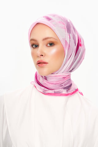 Moi Scarf Fleur de Ciel Kare Eşarp Pembe