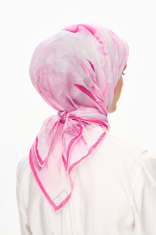 Moi Scarf Fleur de Ciel Kare Eşarp Pembe