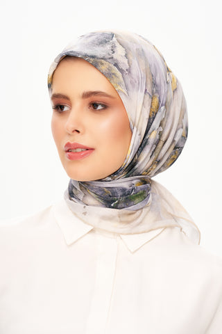 Moi Scarf Fleur d’Ombre Kare Eşarp Gri