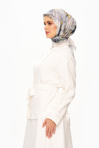 Moi Scarf Fleur d’Ombre Kare Eşarp Gri