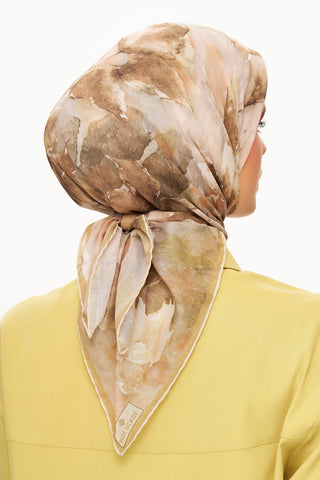 Moi Scarf Fleur d’Ombre Kare Eşarp Açık Kahve