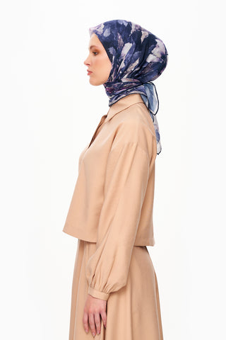 Moi Scarf Fleur d’Ombre Kare Eşarp Lacivert