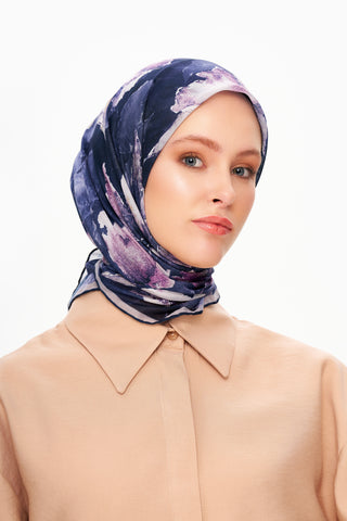 Moi Scarf Fleur d’Ombre Kare Eşarp Lacivert